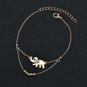 ❤️3for$25/Delicate Elephant Charm Layered Anklet